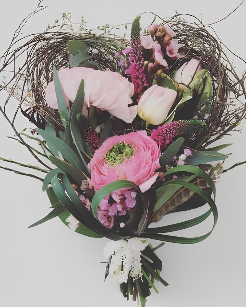 Blumenstrauß mit Ranunkeln in rosa